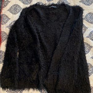 fuzzy cardigan